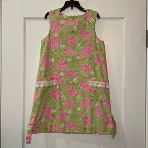 Vintage Lilly Pulitzer Shift Dress With Classic Elephant 🐘 Print Girls Size 8